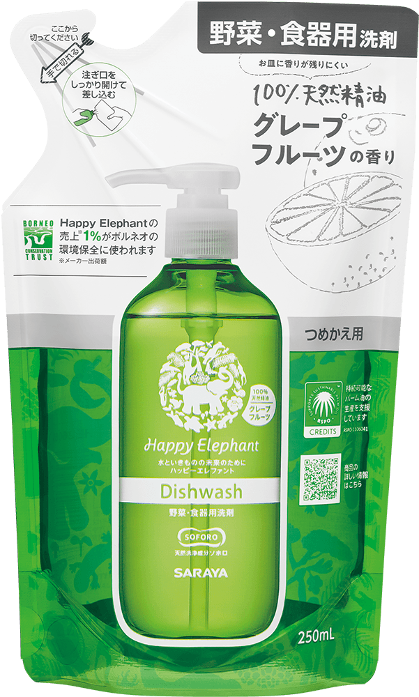 Happy Elephant 100% Natural Origin Dishwash Grapefruit Refill