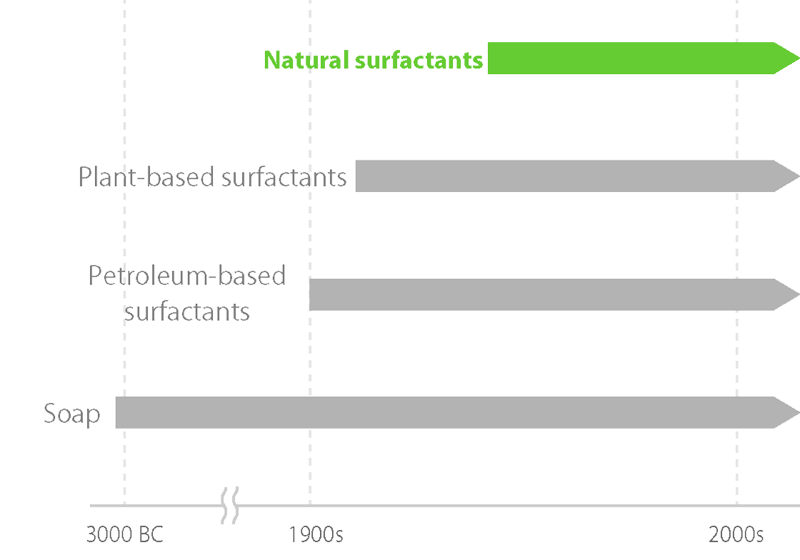 Evolution of cleaning agents through history.